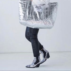 Zara black snake print boots